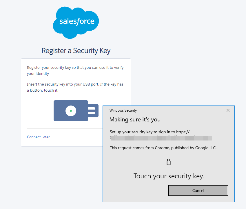 Securing Salesforce account with Token2 Security keys
