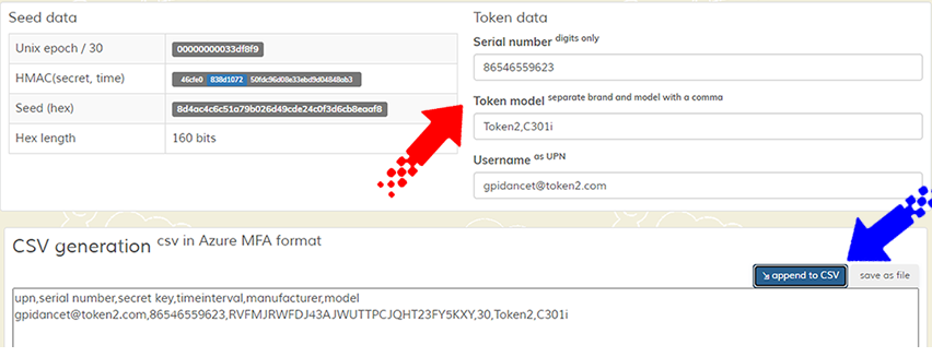 Generate my own seeds and Azure CSV file for programmable tokens