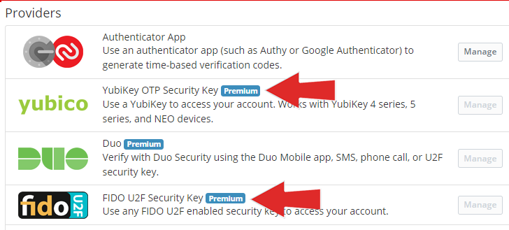 Hardware tokens with Bitwarden Regular account