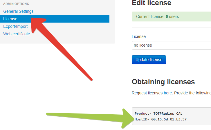 TOTPRadius - Purchasing and adding user licenses