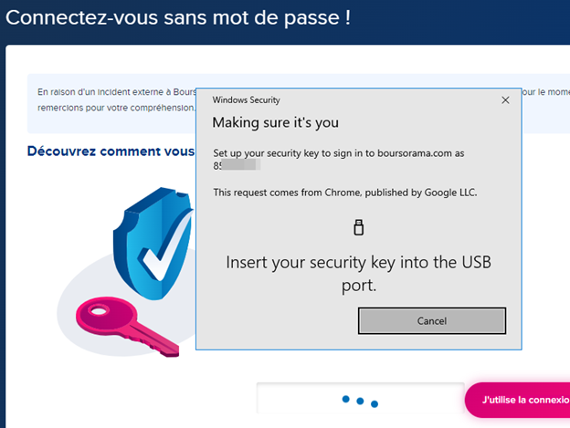 Using Token2 FIDO2 Keys with Boursorama Banque Client Area