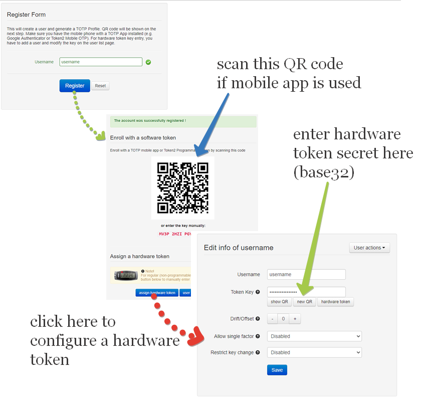Hardware tokens for two-factor authentication with FortiGate