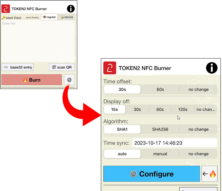 iOS NFC Burners for single profile Token2 programmable tokens