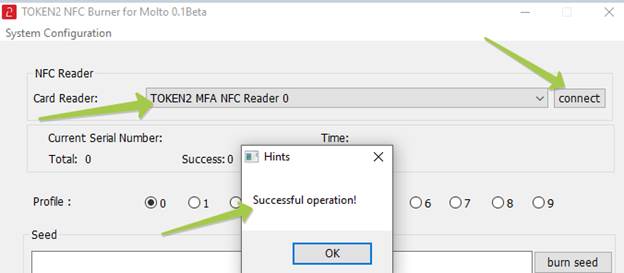 Token2 NFC Burner for Molto 0.1 - Windows App