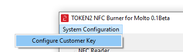 Token2 NFC Burner for Molto 0.1 - Windows App