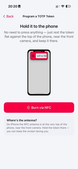 Hold the token to the phone step