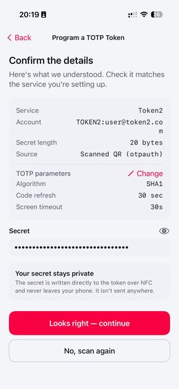 Confirm the details step